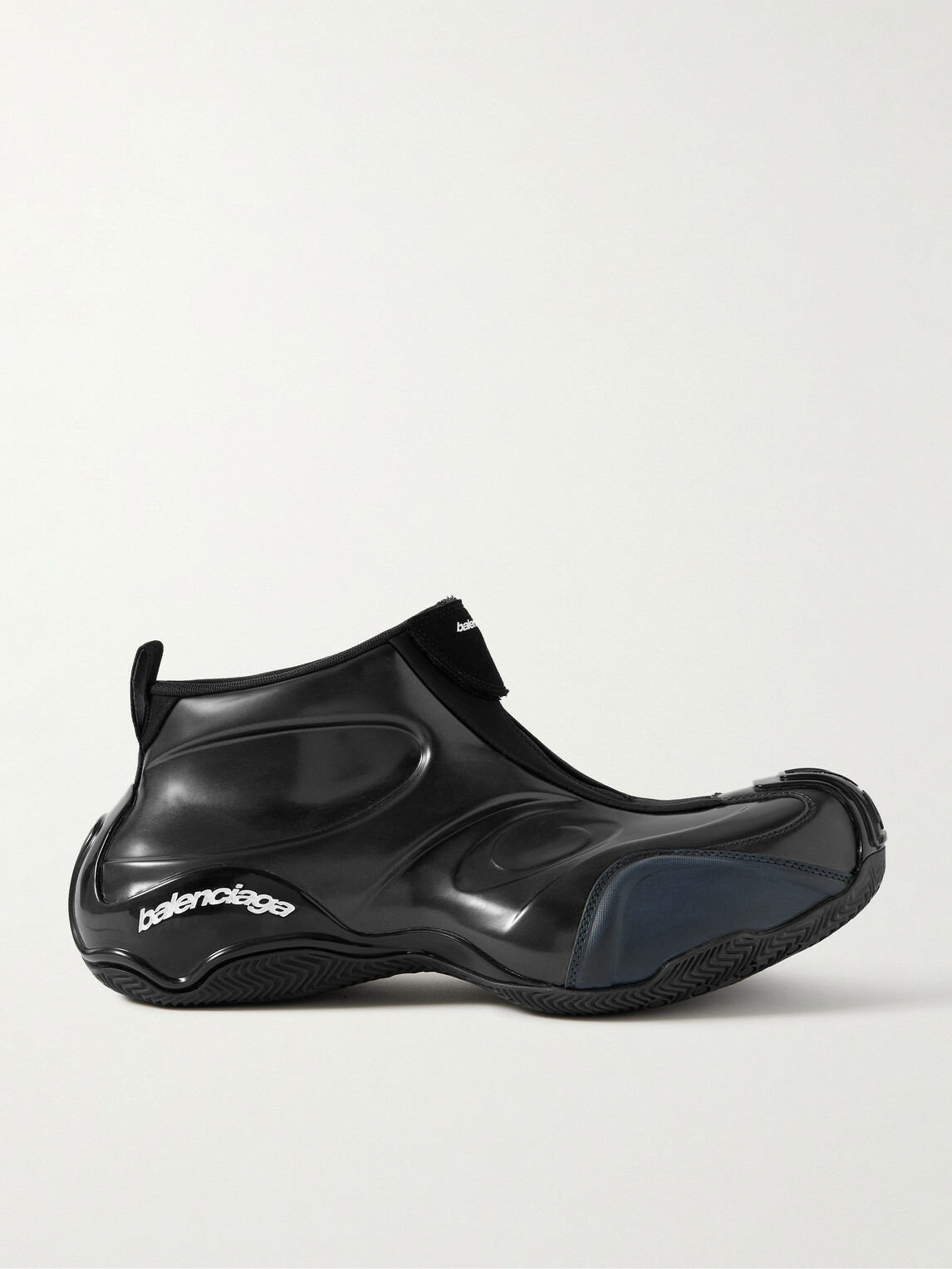Balenciaga - Basketball Neoprene-Trimmed Rubber Sneakers - Black