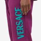 Versace Men's Logo Applique Sweat Pant in Plum