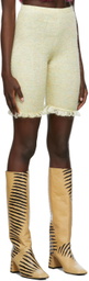 Gauntlett Cheng SSENSE Exclusive Yellow Knit Bubble Fringe Shorts