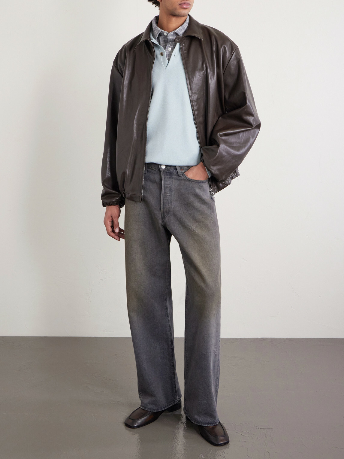 ssstein - Straight-Leg Distressed Jeans - Gray