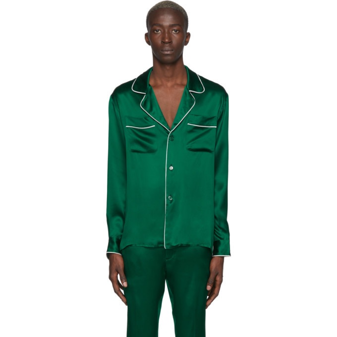 Photo: Casablanca Green Silk De Soiree Pyjama Shirt