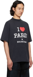 Balenciaga Black 'I Love Paris & Balenciaga' Medium Fit T-shirt