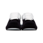 Alexander McQueen White and Black Velvet Spray Oversized Sneakers