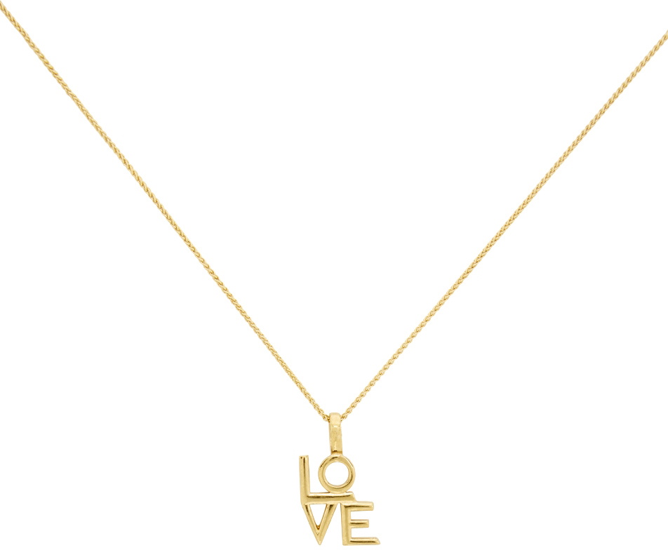 Saint Laurent Gold 'Love' Necklace Saint Laurent