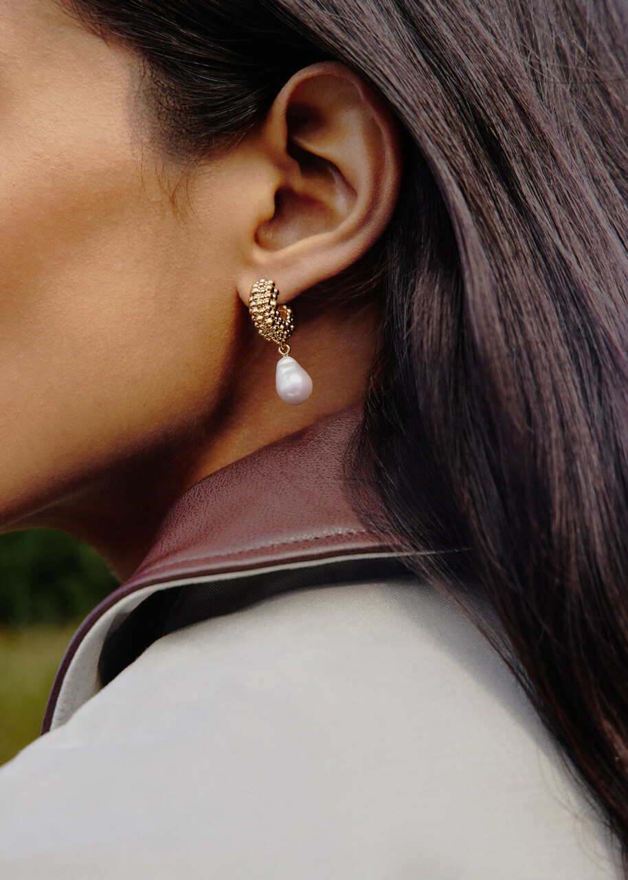 Missoma Pearl Drop 18k Gold-plated Hoop Earrings - One Size