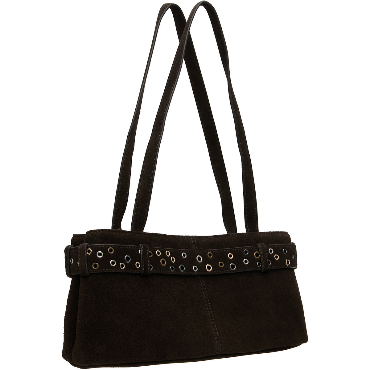 OSOI Brown Shoulder Brocle Mini Bag