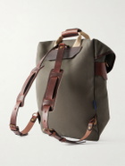 Bleu de Chauffe - Chiloé Leather-Trimmed Waxed Cotton-Canvas Backpack