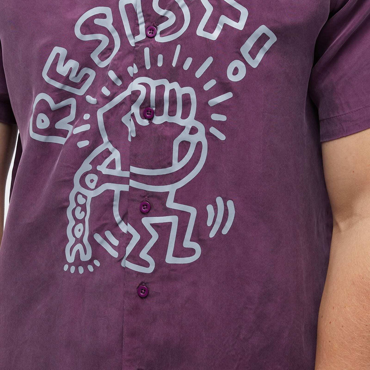 Jungles Jungles x Keith Haring Resist Vacation Shirt in Purple