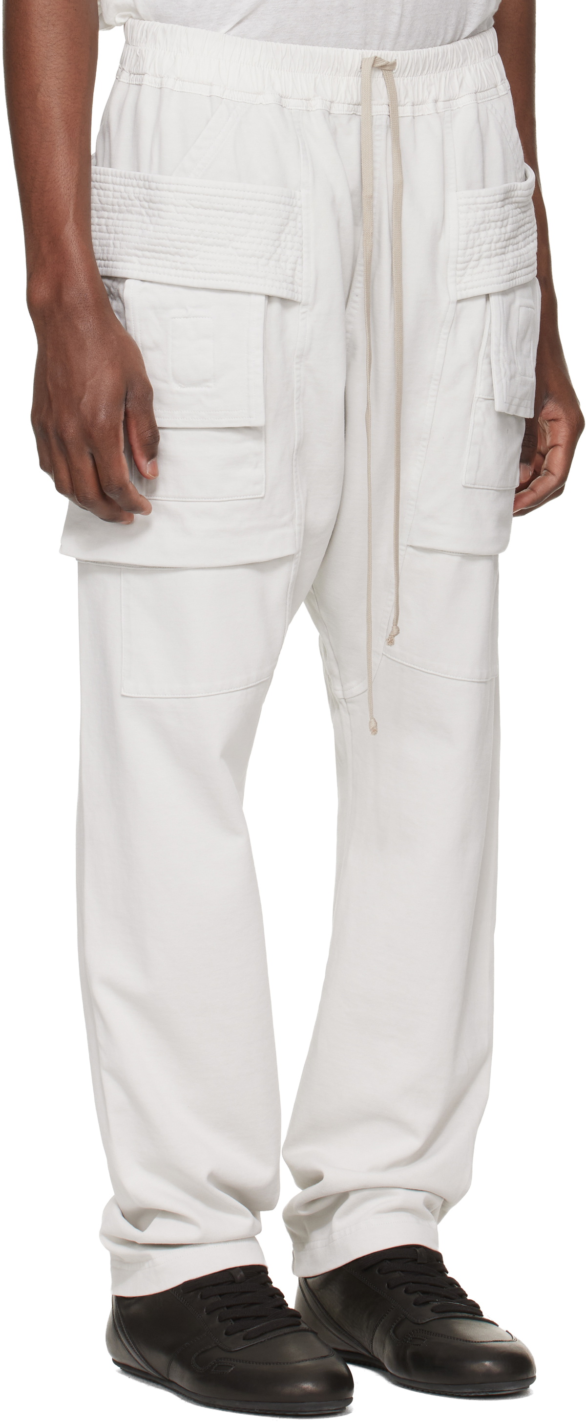 Rick Owens DRKSHDW Off-White Temple Creatch Drawstring Cargo Pants