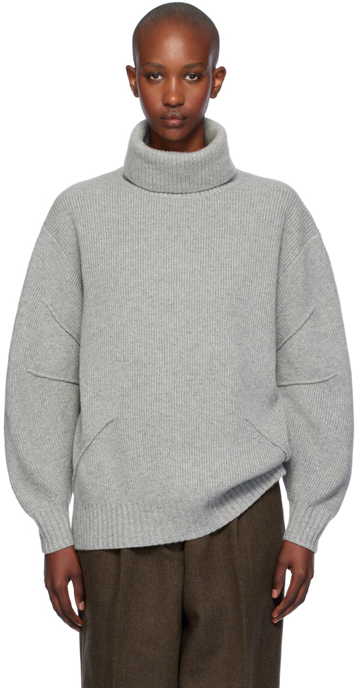 Helmut Lang Gray Apex Turtleneck