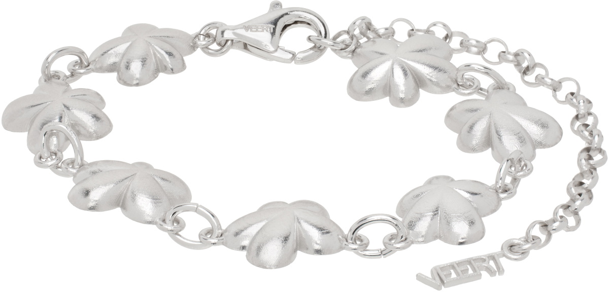 VEERT White Gold 'The Plain Flower' Bracelet
