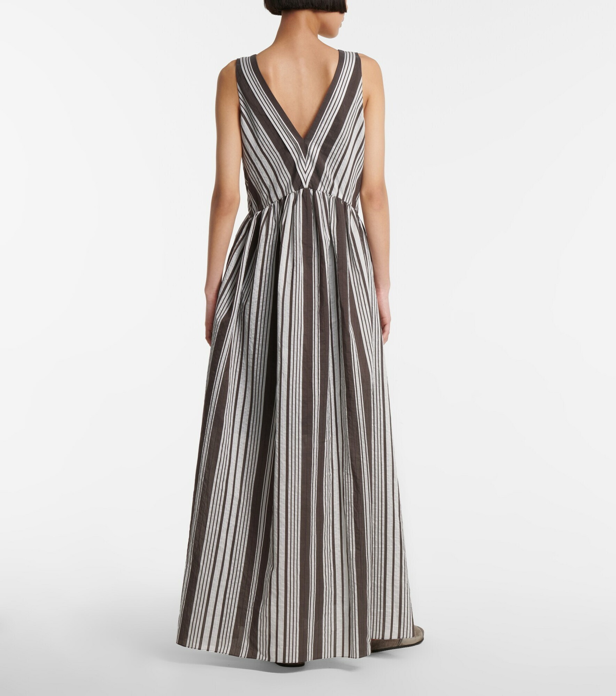 ワンピース BRUNELLO CUCINELLI Striped cotton long dress Brunello Cucinelli Striped cotton and silk maxi dress