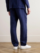 Oliver Spencer - Tapered Belted Linen Trousers - Blue