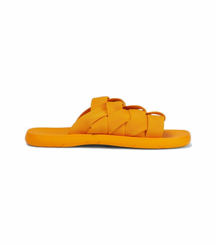 Photo: Bottega Veneta - Plat Mules Intreccio elastic sandals