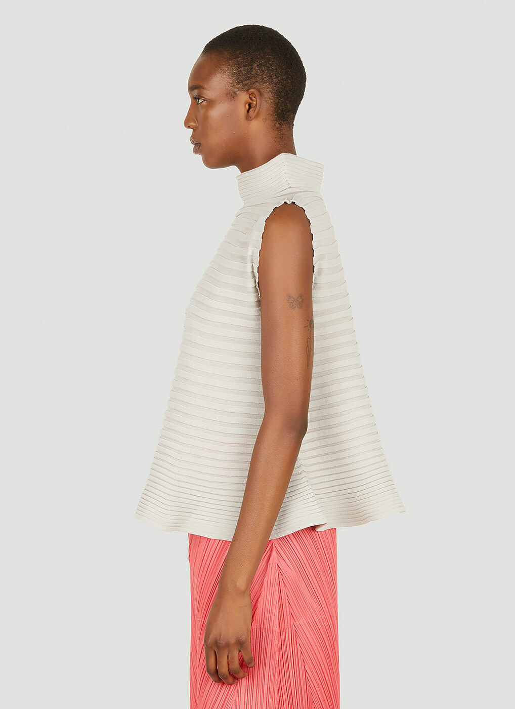 Bounce Knit Top in Beige Pleats Please Issey Miyake