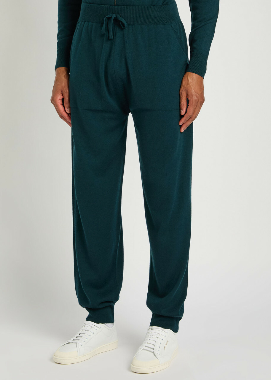 John Smedley Henning Merino Wool Sweatpants Dark Green