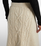 Moncler Grenoble Cable-knit wool and mohair midi skirt