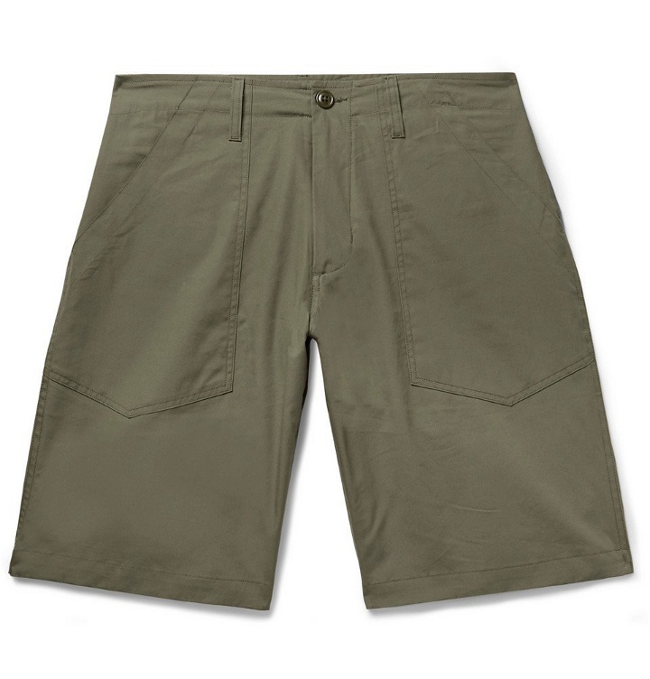 Photo: Monitaly - Cotton-Canvas Shorts - Men - Army green