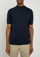 Lardini Fine-knit Cotton T-shirt Navy