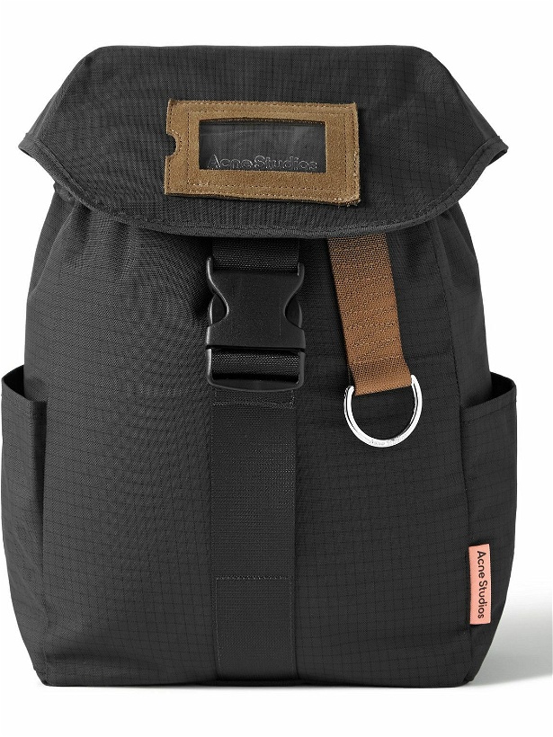 Photo: Acne Studios - Logo-Embossed Suede-Trimmed Nylon-Ripstop Backpack