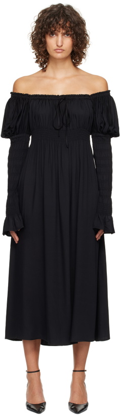 Photo: Sleeper Black Paloma Shirred Maxi Dress