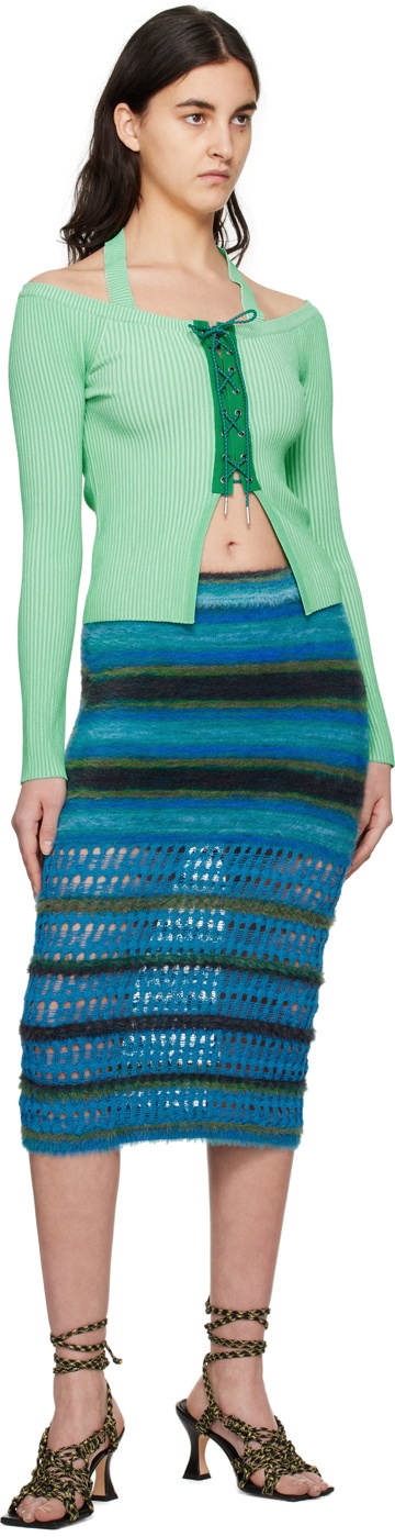 Andersson Bell Green Lace-Up Top