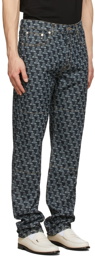 Lanvin Navy Tapered Print Trousers