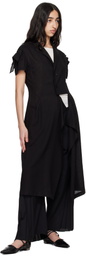 Y's Black Rayon Linen Sheeting Square Jacket
