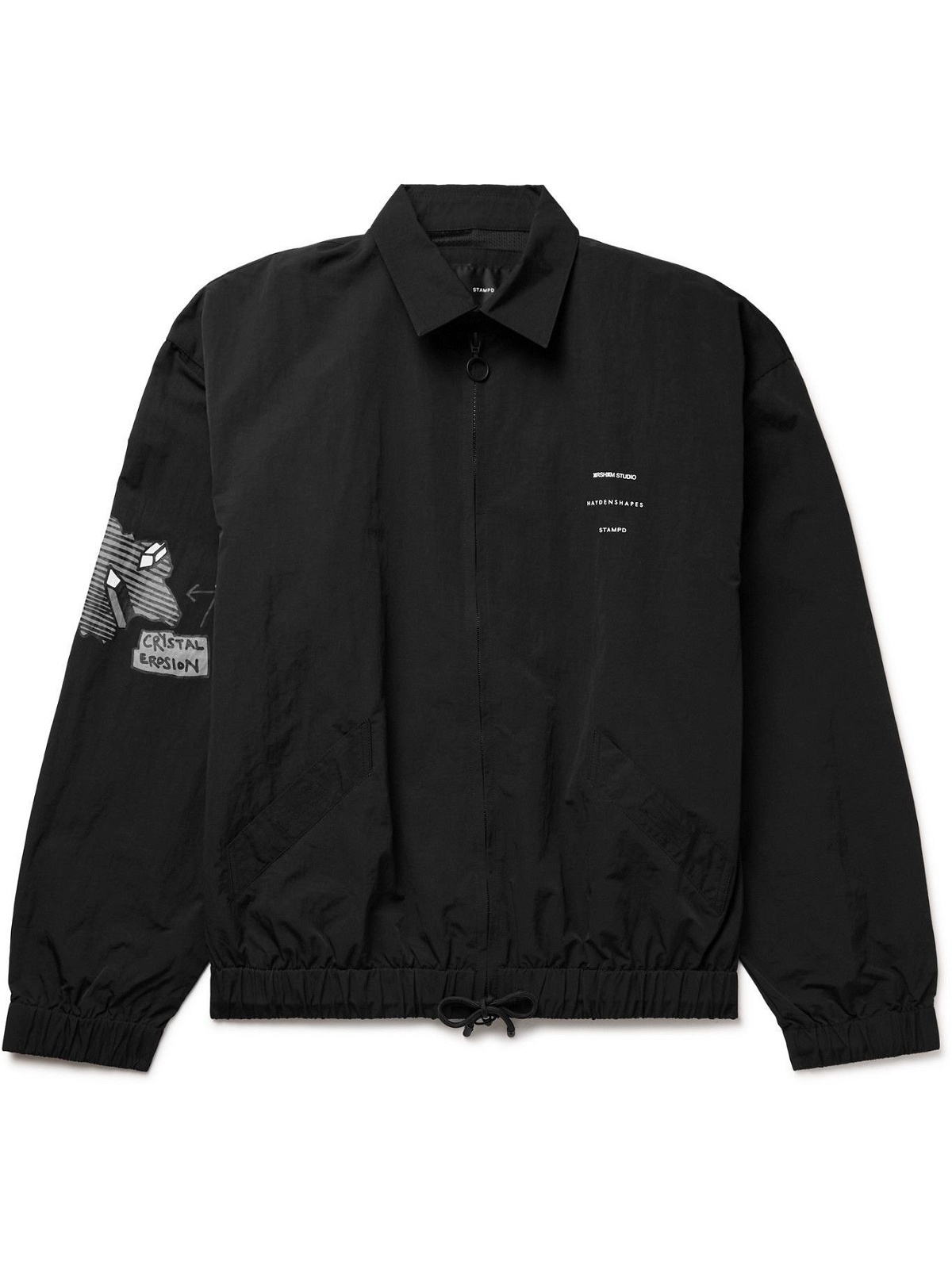 HAYDENSHAPES - Arsham Stampd Printed Nylon Jacket - Black HAYDENSHAPES