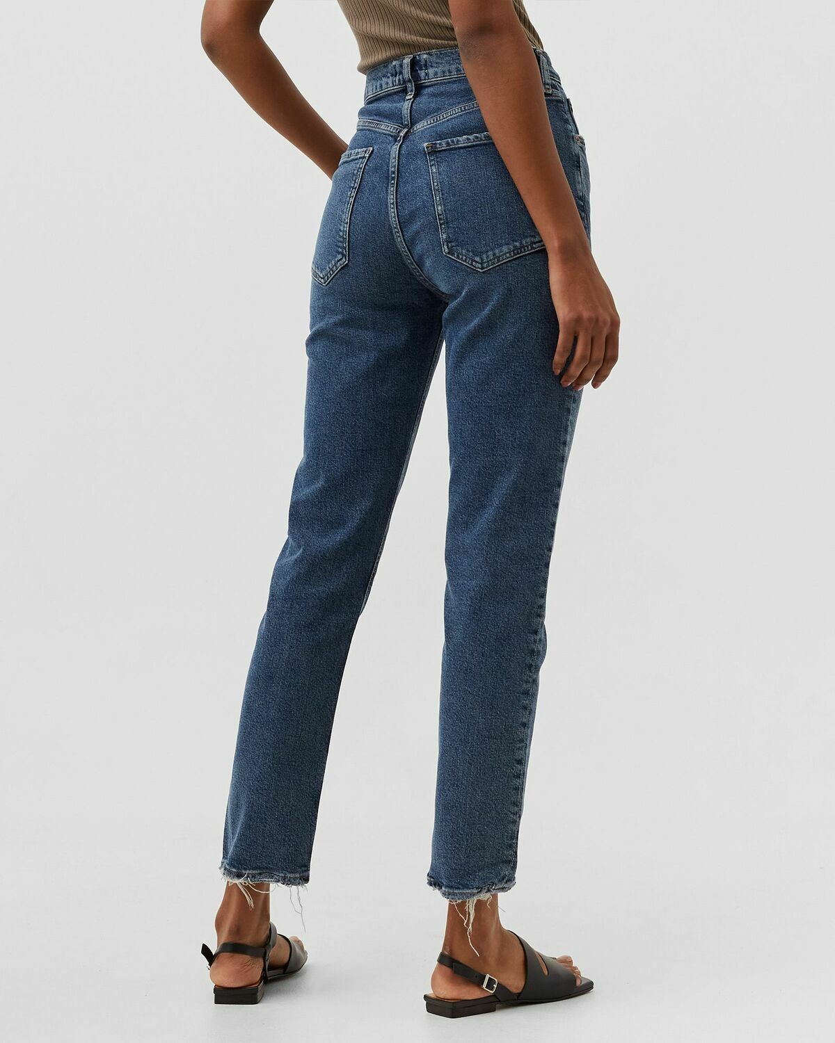 Agolde Riley Long In Cypher Blue Jeans AGOLDE