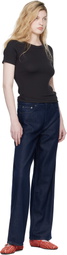 rag & bone Navy Logan Wide-Leg Jeans