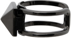 Valentino Garavani Black Ruthenium Rockstud Ring