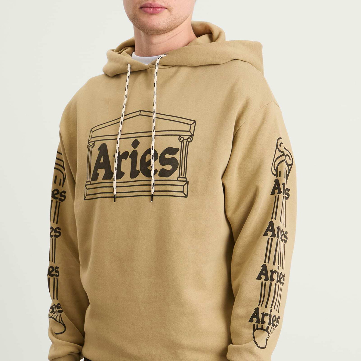 Aries Men's Temple Hoodie in Khaki