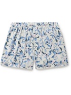 HANRO - Floral-Print Cotton-Poplin Boxer Shorts - Blue