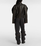 Y/Project Paneled cropped faux leather jacket