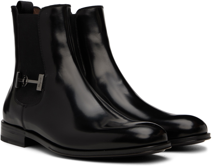 Salvatore Ferragamo Black Isidoro Chelsea Boots Salvatore  display picture 1