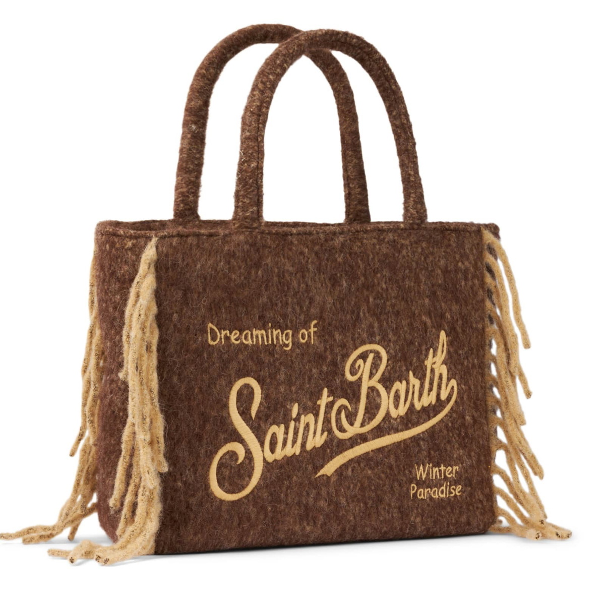 MC2 Saint Barth Vanity Blanket Brown Shoulder Bag With Fringes