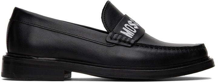 Photo: Moschino Black Embroidered Loafers