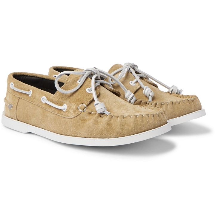 Photo: Loewe - Suede Boat Shoes - Gold