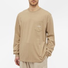 Neighborhood Men's Long Sleeve Classic Pocket T-Shirt in Beige