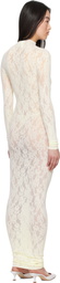 SKIMS Off-White Knit Lace Turtleneck Maxi Dress