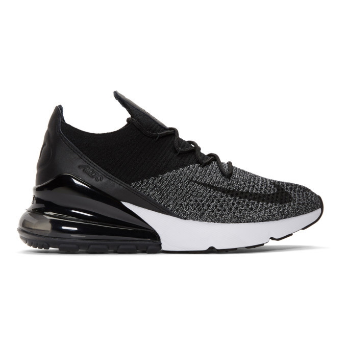 Photo: Nike Black and White Air Max 270 Flyknit Sneakers