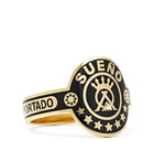 Foundrae - Dream 18-Karat Gold, Enamel and Diamond Signet Ring - Black