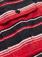 Monitaly - Giorgio Striped Cotton-Flannel Shirt - Red
