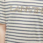 Lanvin Men's Paris Embroidered T-Shirt in Ecru/Blue