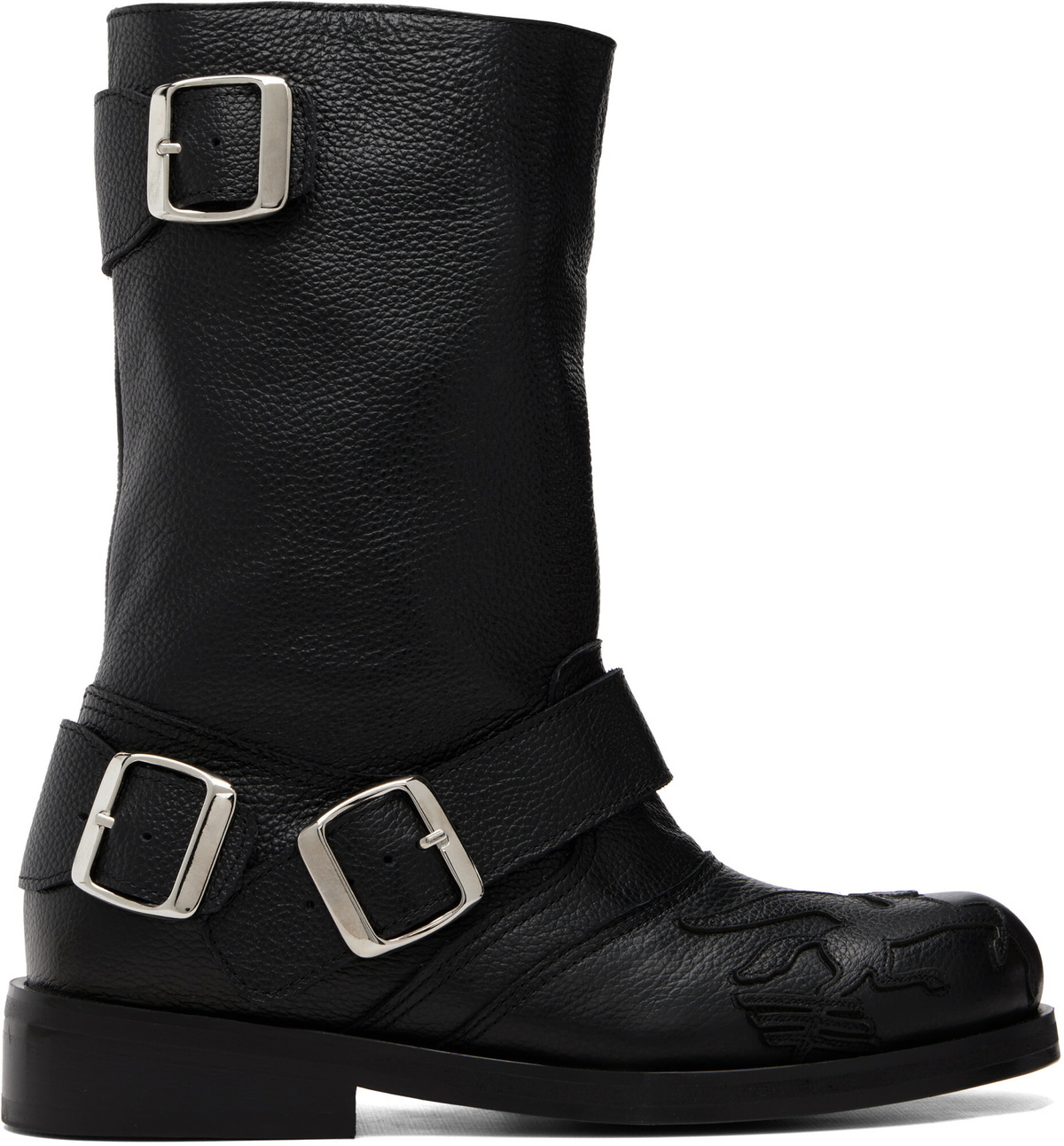 Stefan Cooke Black Pegasus Biker Boots