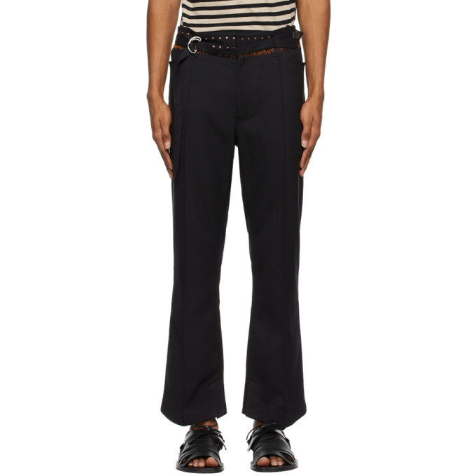 BED J.W. FORD Black Silk Cropped Trousers BED J.W. FORD