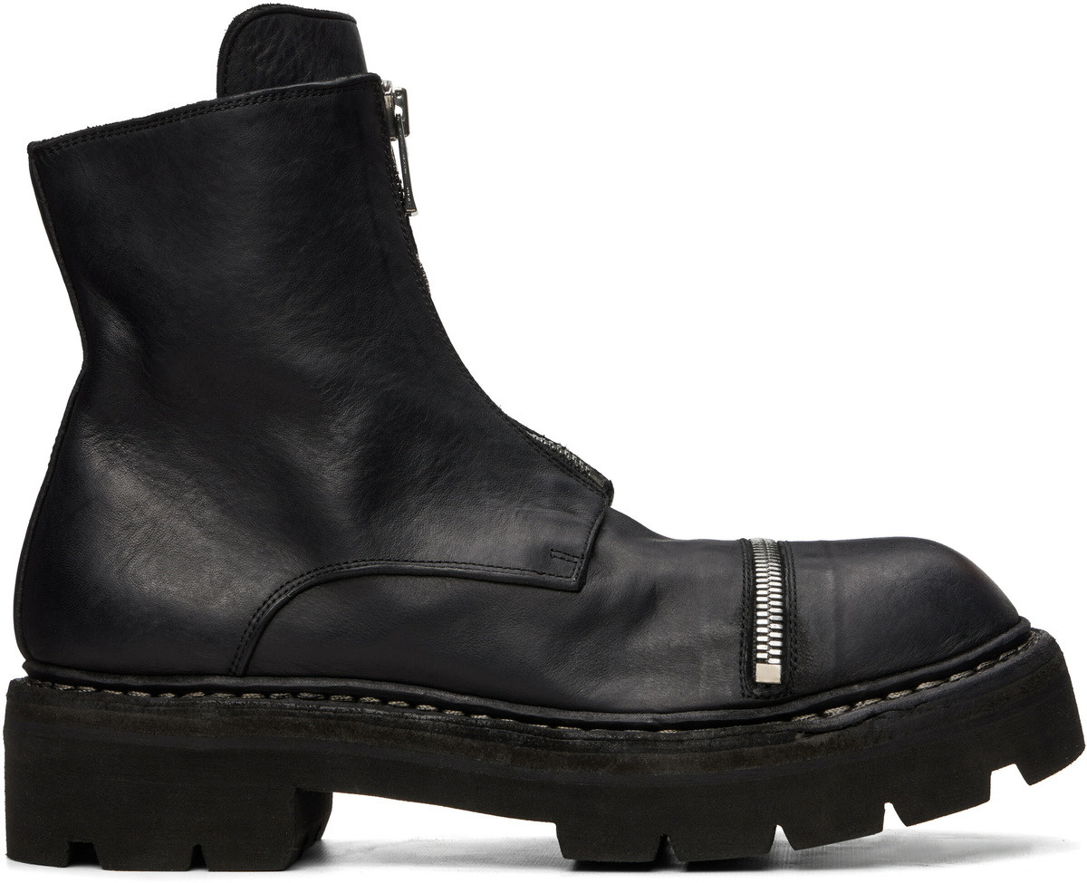 Guidi Black GRTR Zip Up Boots