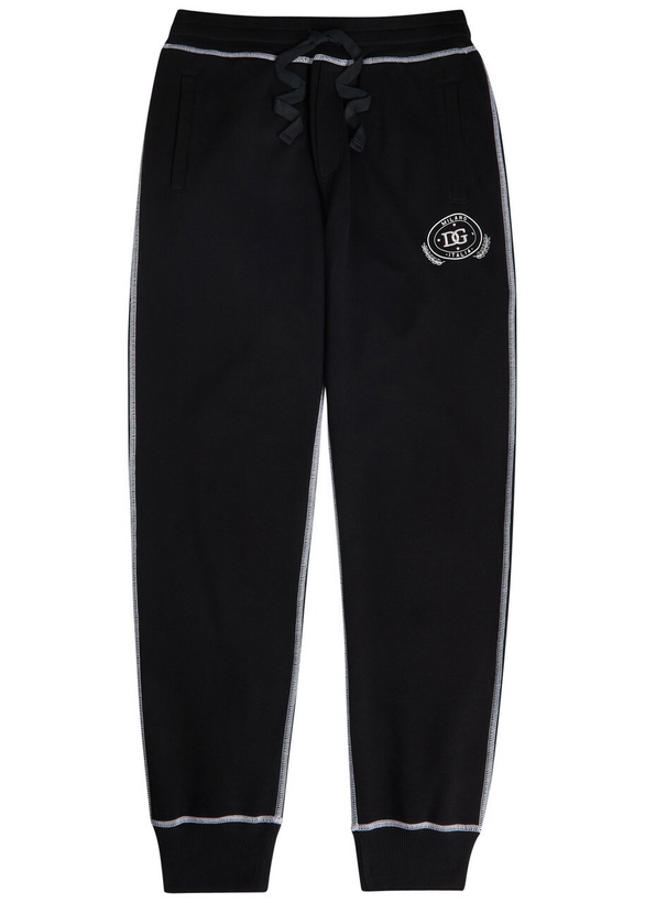 Photo: Dolce & Gabbana Logo-embroidered Cotton Sweatpants Black