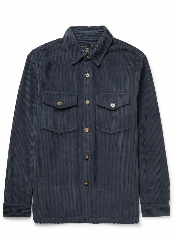 Photo: Portuguese Flannel - Arinto Cotton-Corduroy Shirt Jacket - Blue